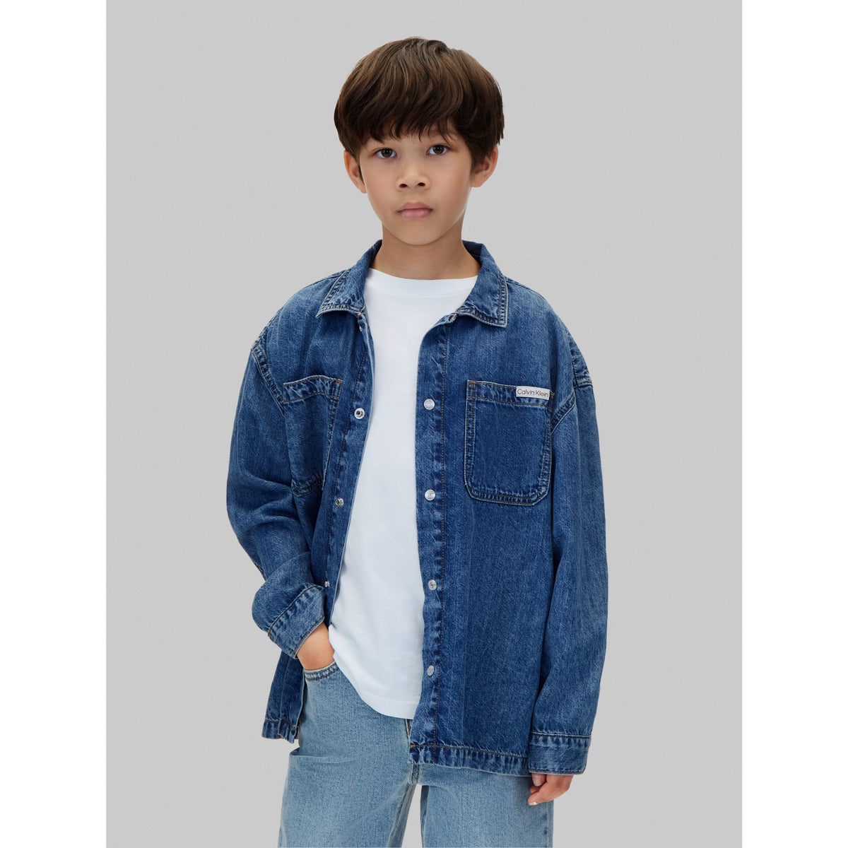 Calvin Klein Beckford-Blue Ck Lt Wt Denim Shirt
