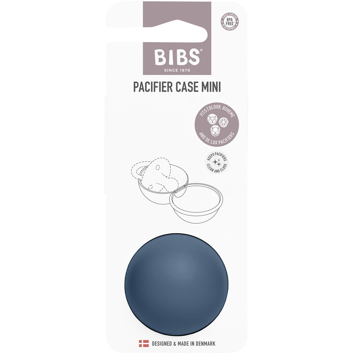 Bibs Steel Blue Pacifier Case Mini