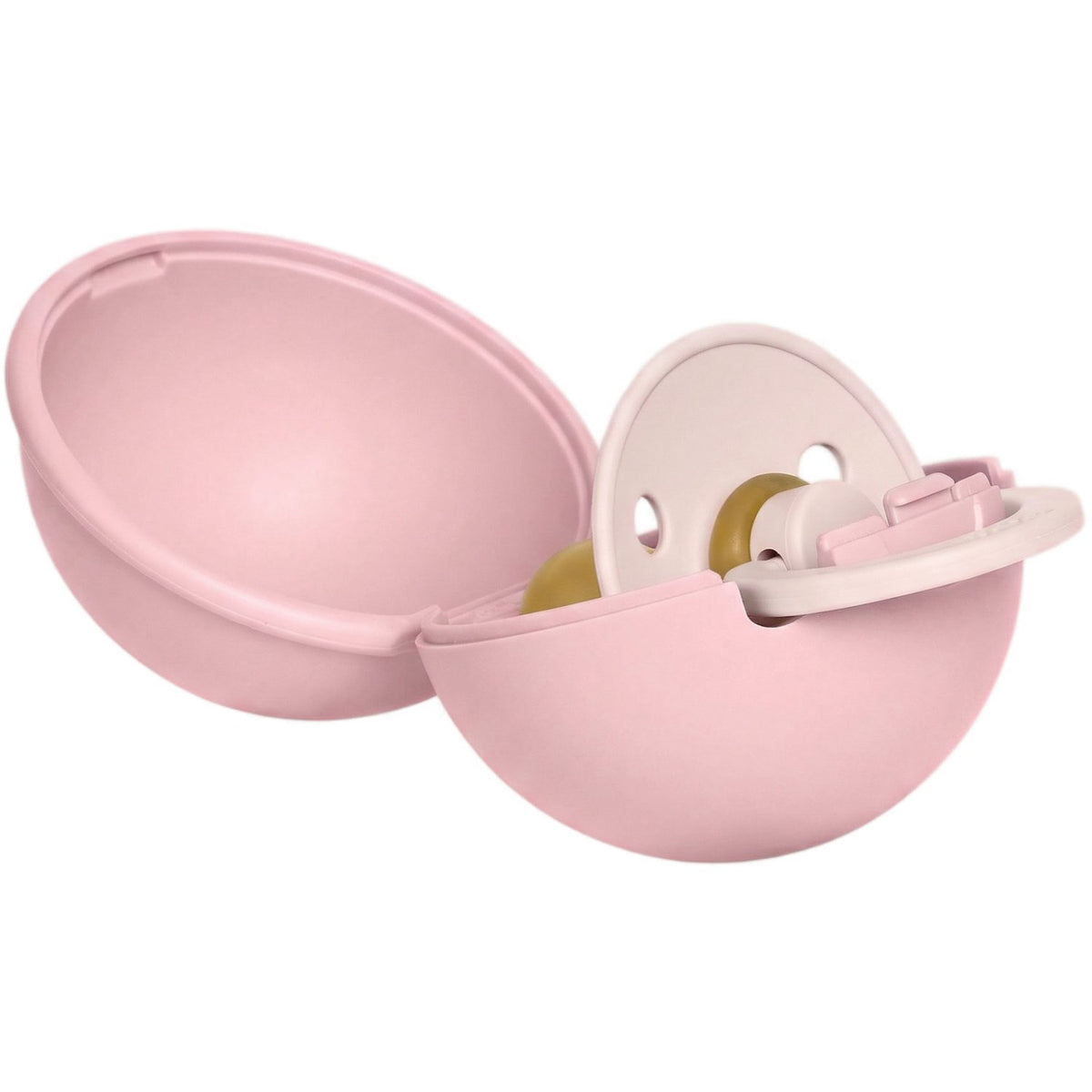 Bibs Petal / Baby Pink Colour Pacifier Round Latex & Pacifier Case Mini