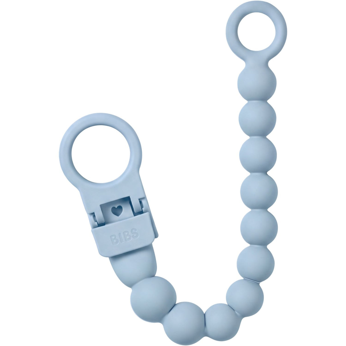 Bibs Baby Blue Pacifier Clip Beaded