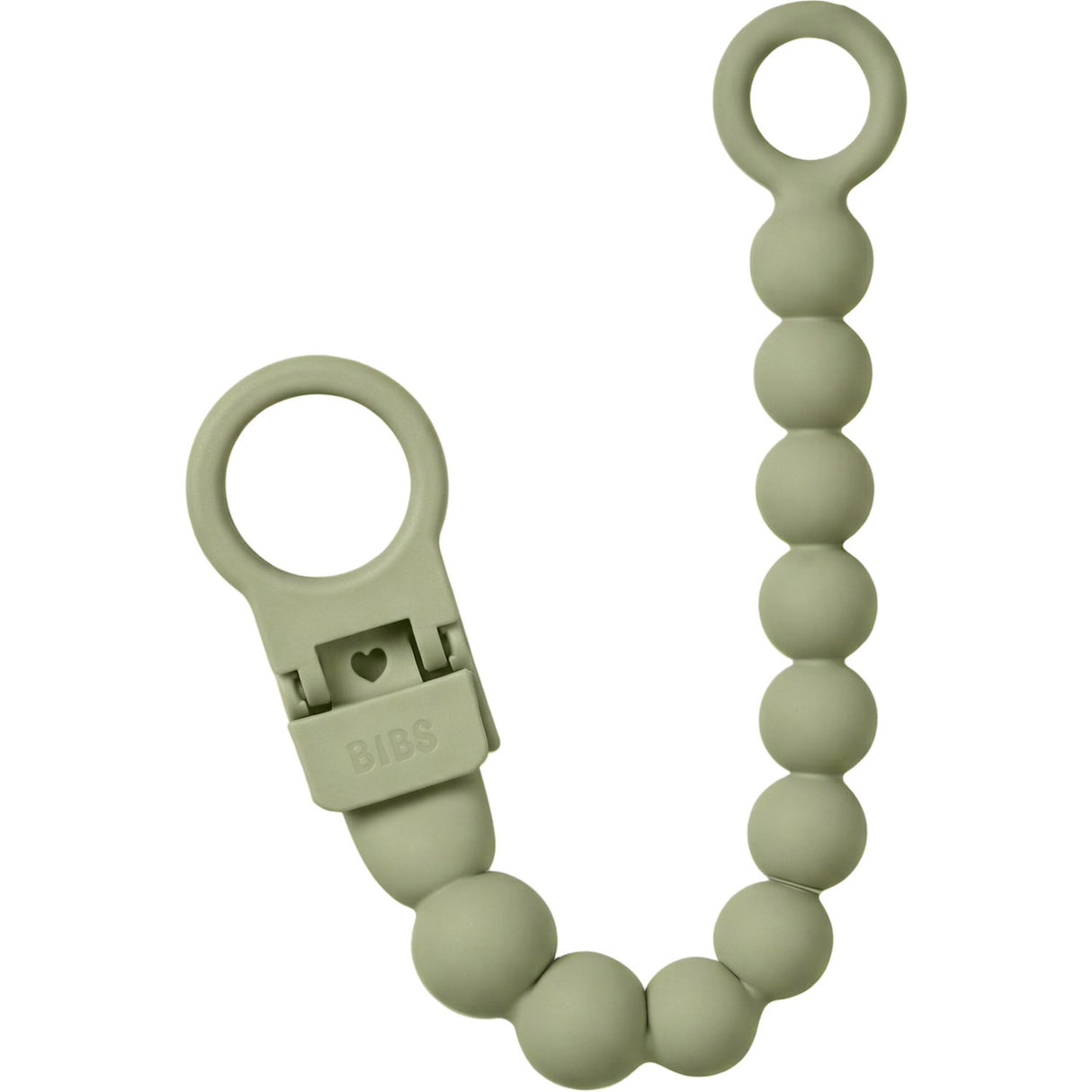 Bibs Sage Pacifier Clip Beaded