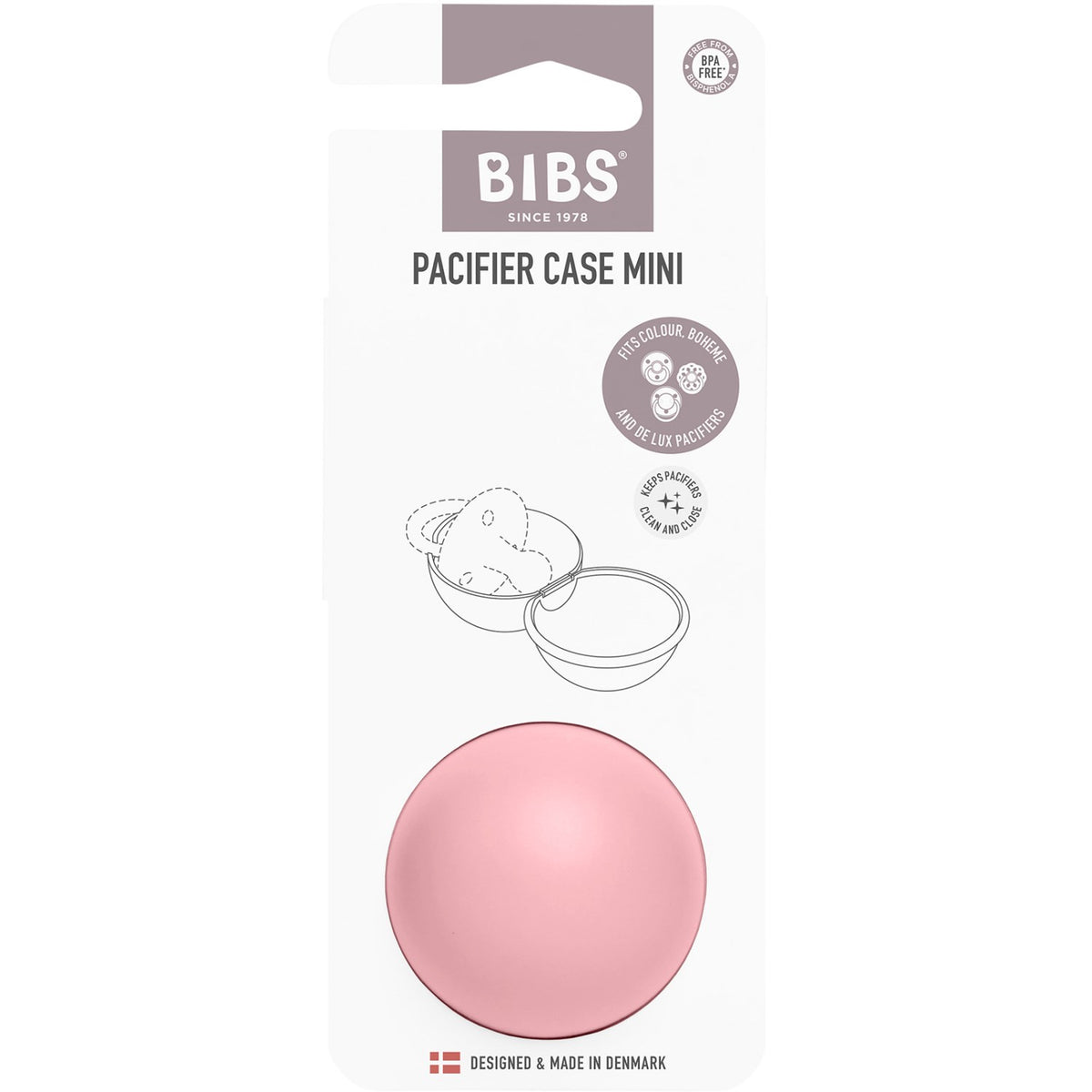 Bibs Baby Pink Pacifier Case Mini