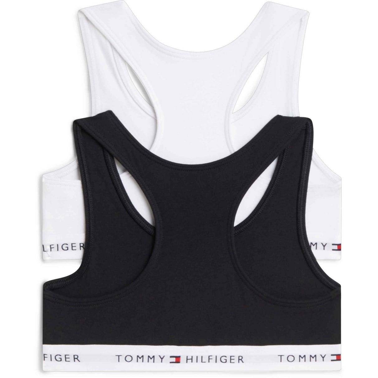 Tommy Hilfiger White / Black-Orange 2-Pack Cotton Bralette