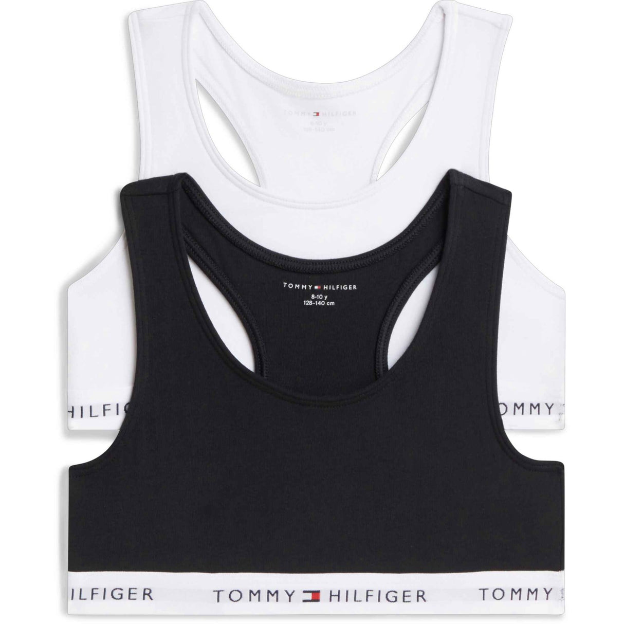 Tommy Hilfiger White / Black-Orange 2-Pack Cotton Bralette