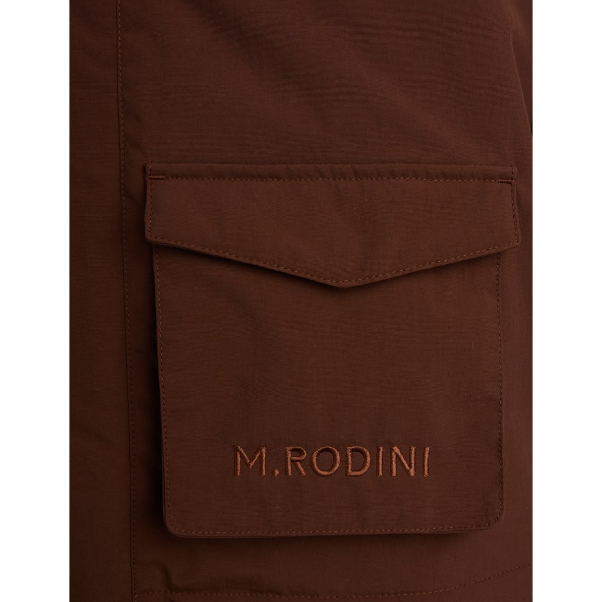 Mini Rodini Brown Padded Nylon Parka With Faux Fur Collar