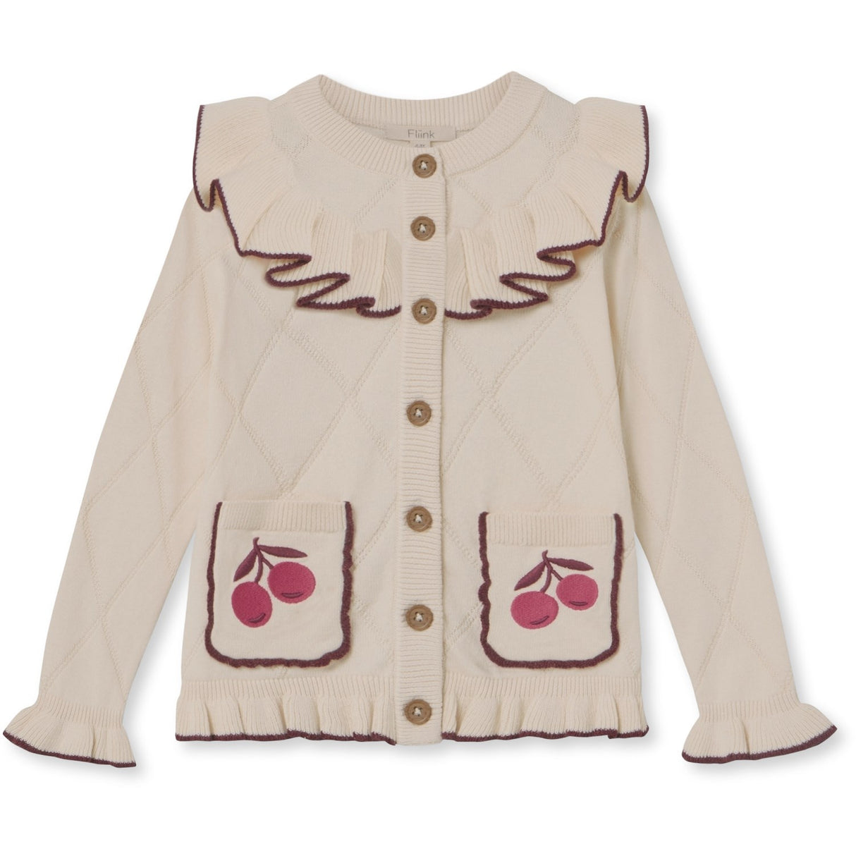 Fliink Sandshell Nova Embr. Ruffle Cardigan