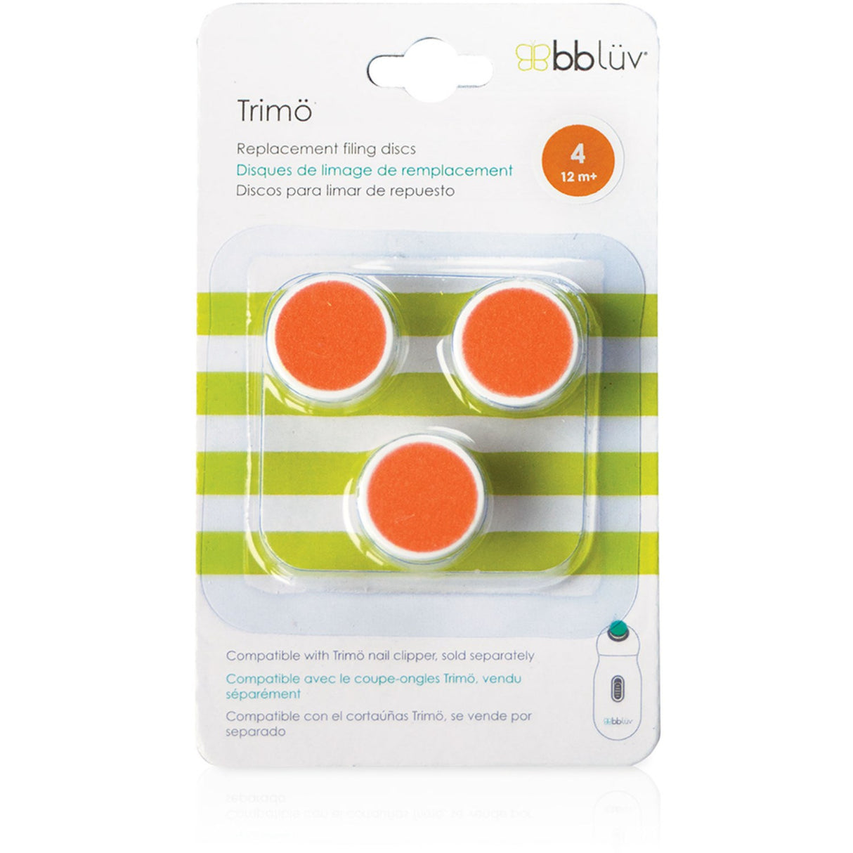 bblüv White/Orange Baby Electric Nail File Refill 12+ Months