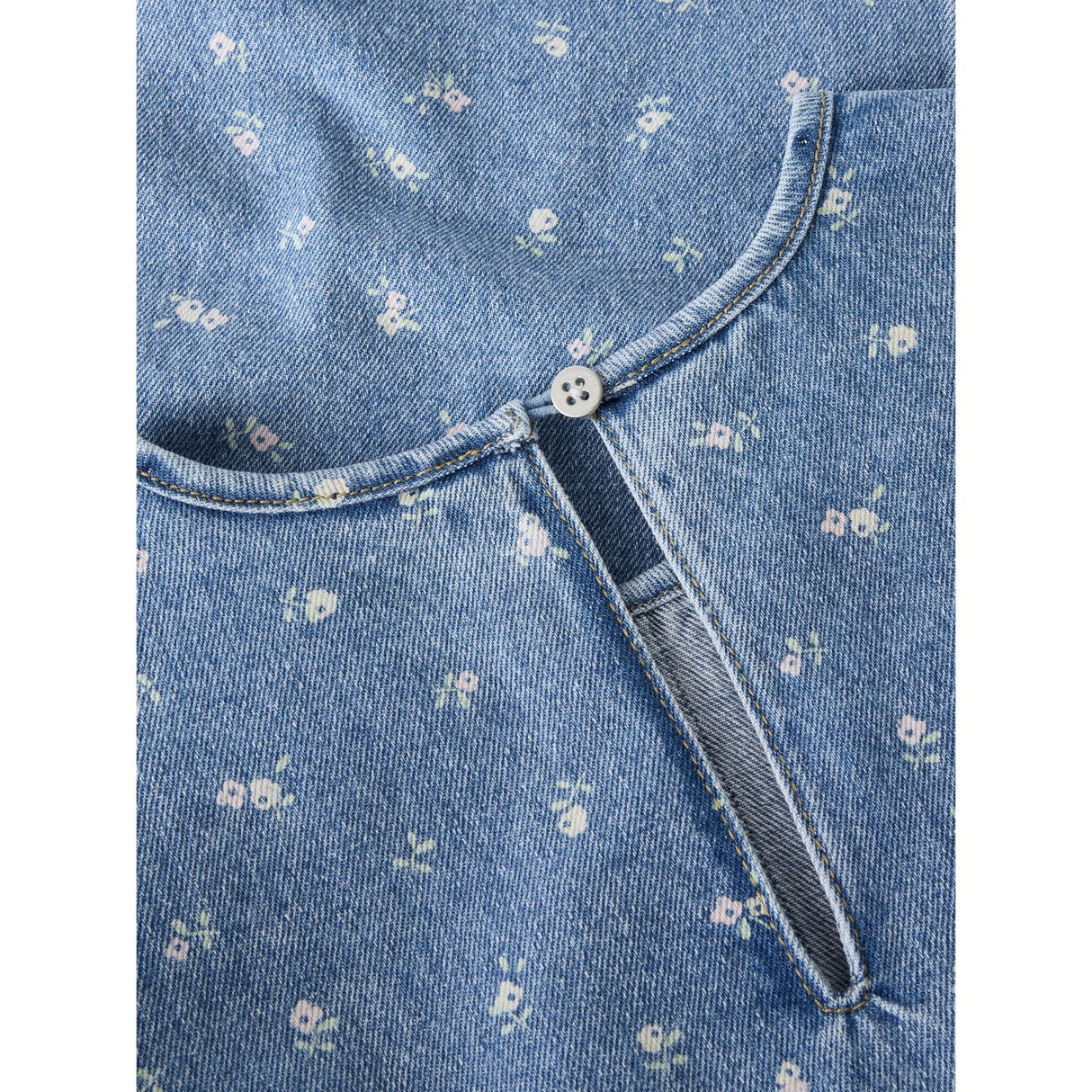 Name It Light Blue Denim Flower Aop Nkfpsilla Dnm Aop Ss Dress 2121-Im