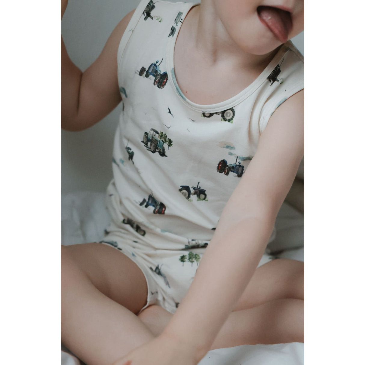 Petit Piao Eggnog Tractor Aop Ppstar Boxers 2-Pack