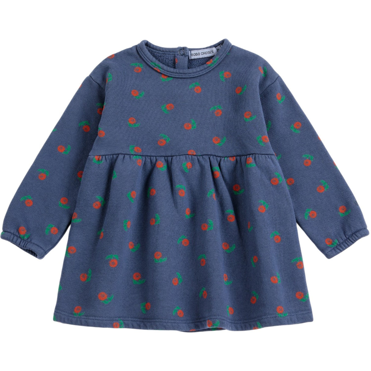 Bobo Choses Navy Blue Stamp Bloom All Over Fleece Dress
