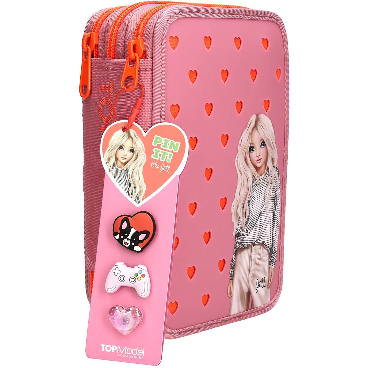 TOPModel Pin It Trippel Pencil Case With Silicone Charms