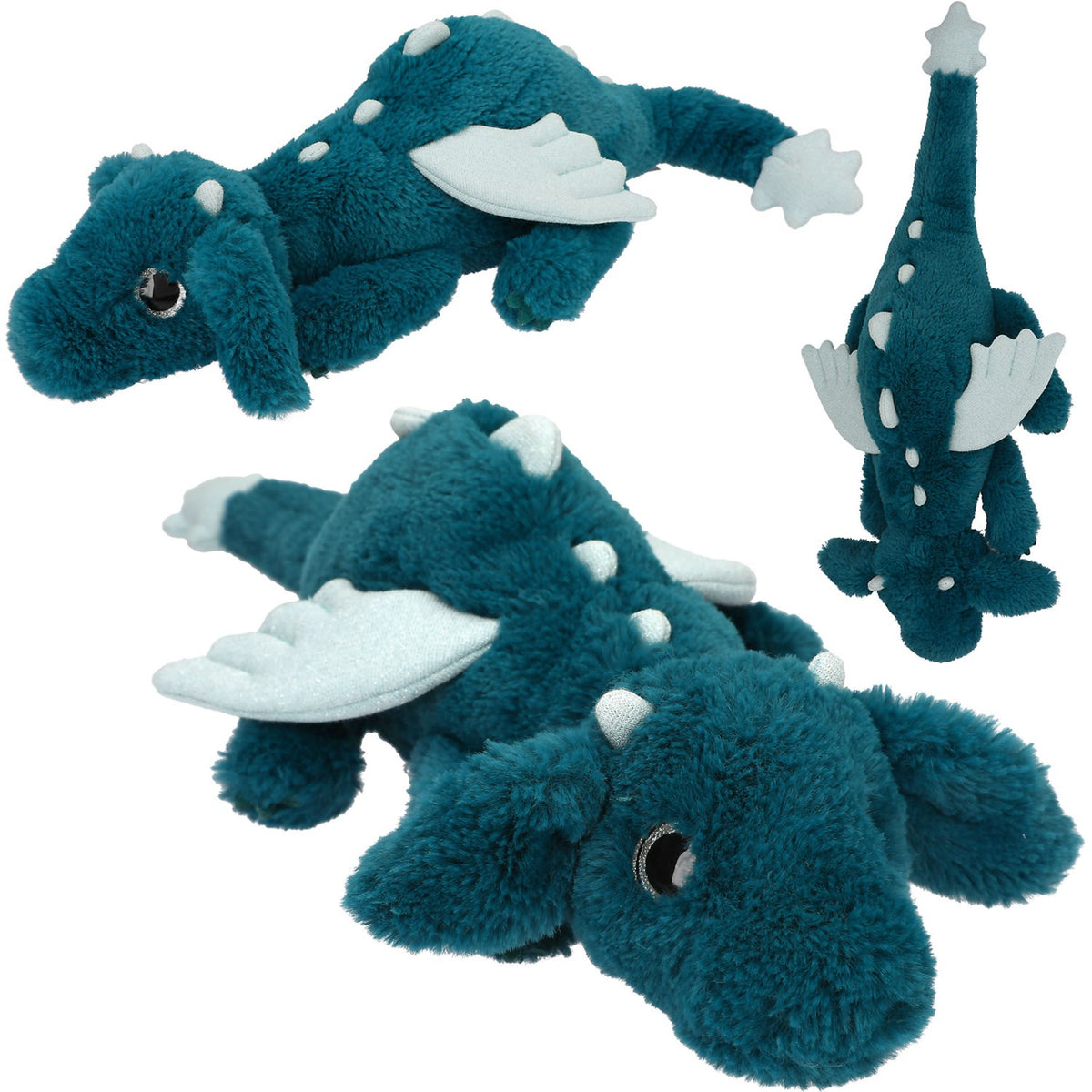 Dino World + Action Petrol Snukis Drage Plush With Glitter Wings