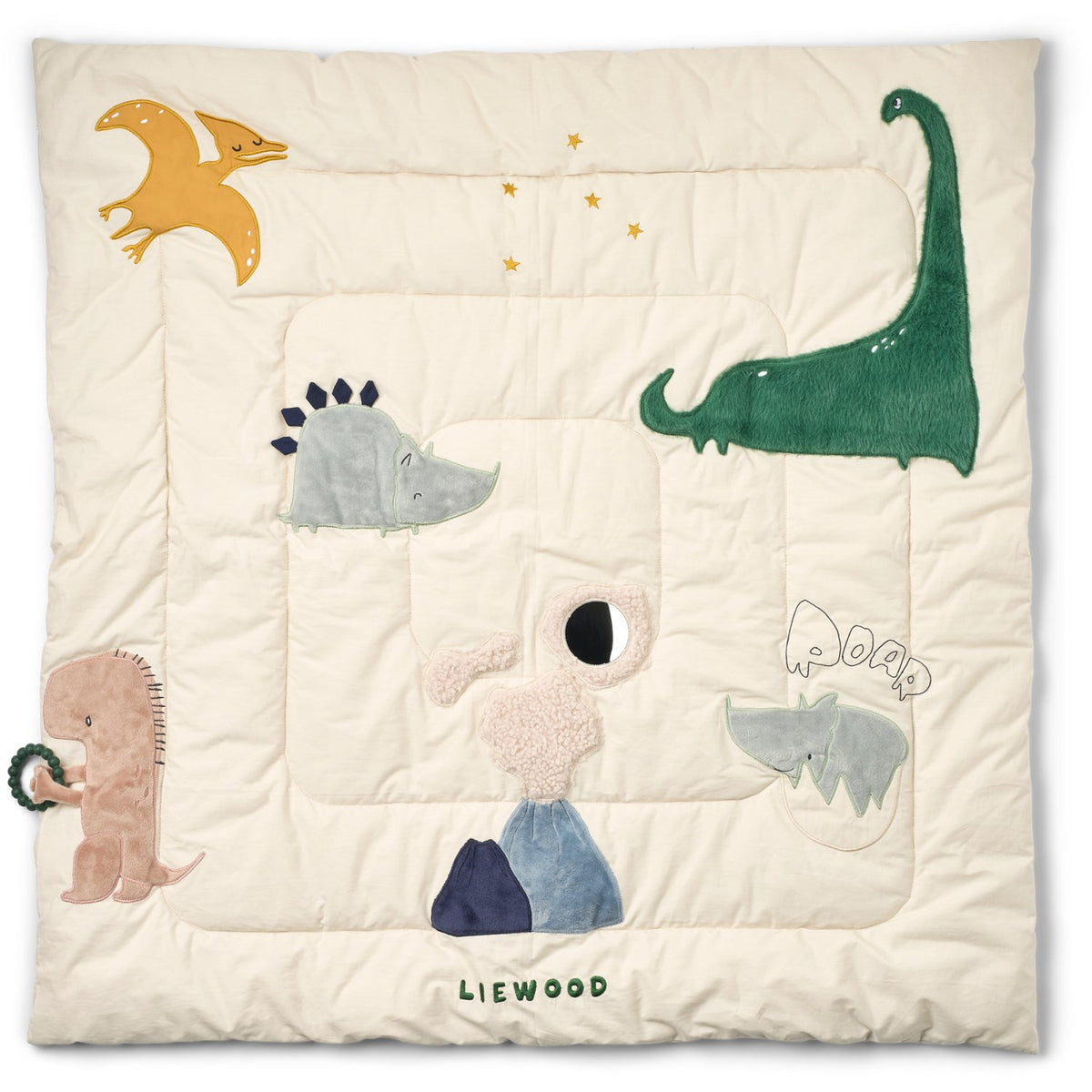 LIEWOOD Dino Roar / Sandy Bernet Dino Plush Activity Blanket