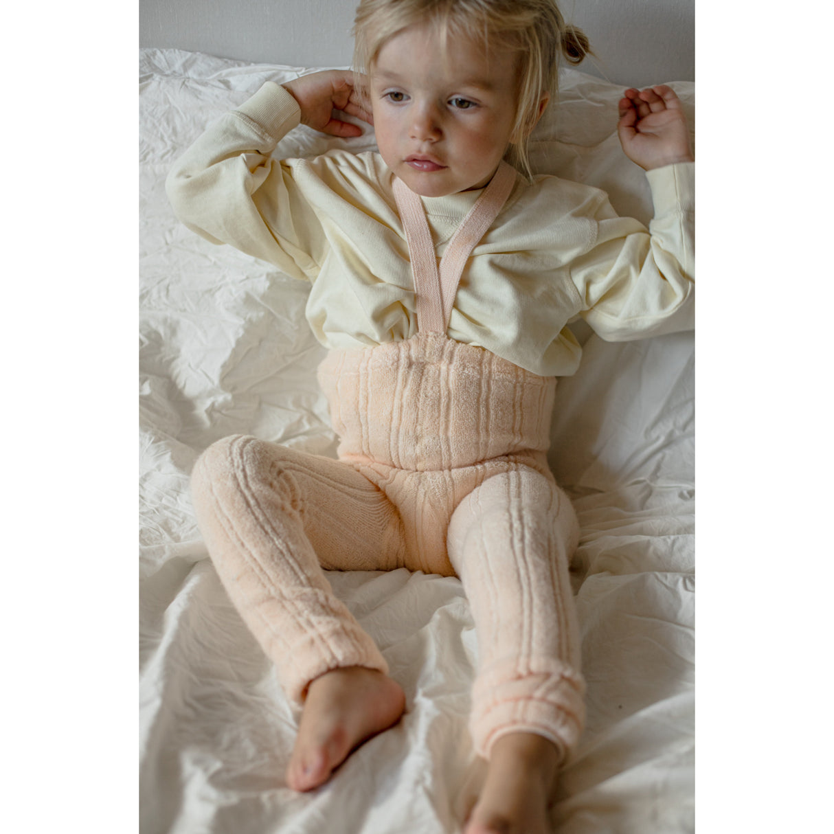 Silly Silas Granny Teddy Footless Tights With Braces Silky Peach