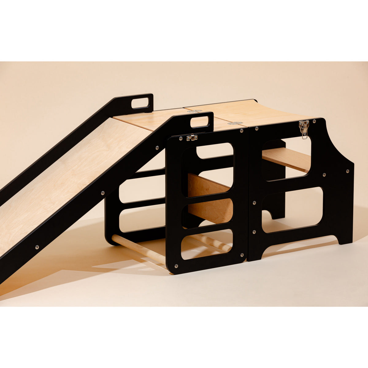 Duck Woodworks Black Foldable EC Kitchen Tower With Slide Set