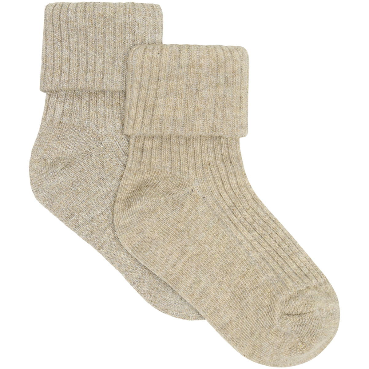 Minymo Silver Mink Baby Rib Socks W.Glit (2-Pack)