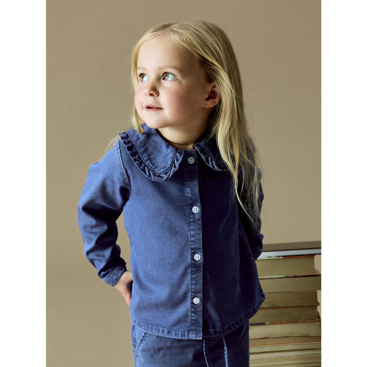 Name It Medium Blue Denim Nmfluna Ls Dnm Shirt 4468-Yb