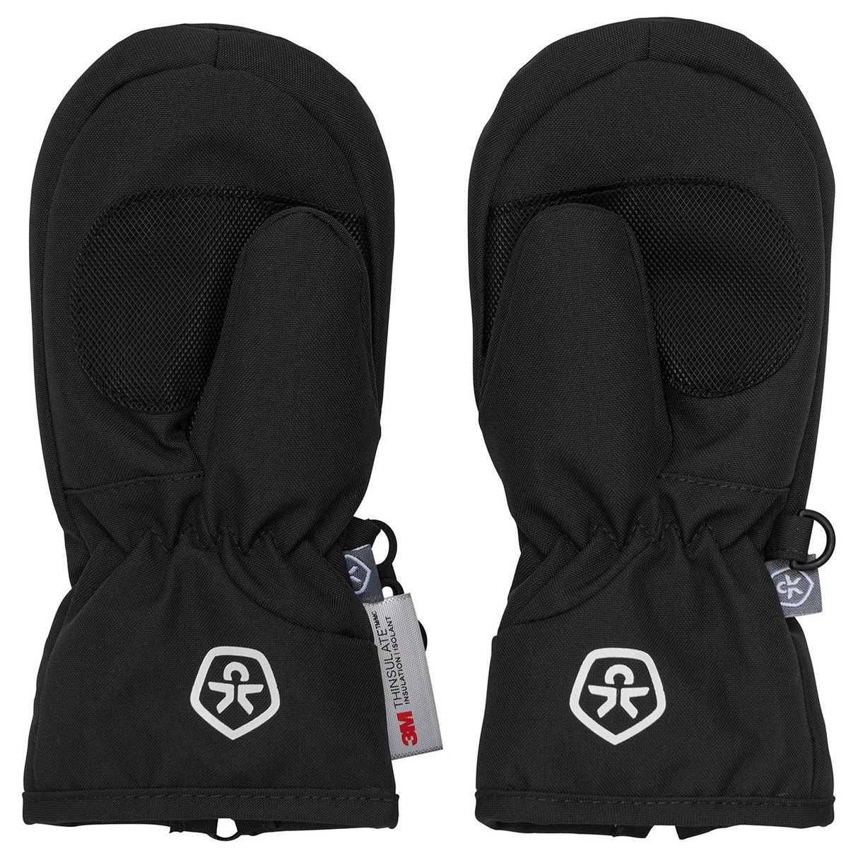 Color Kids Black Mittens - m. Zipper