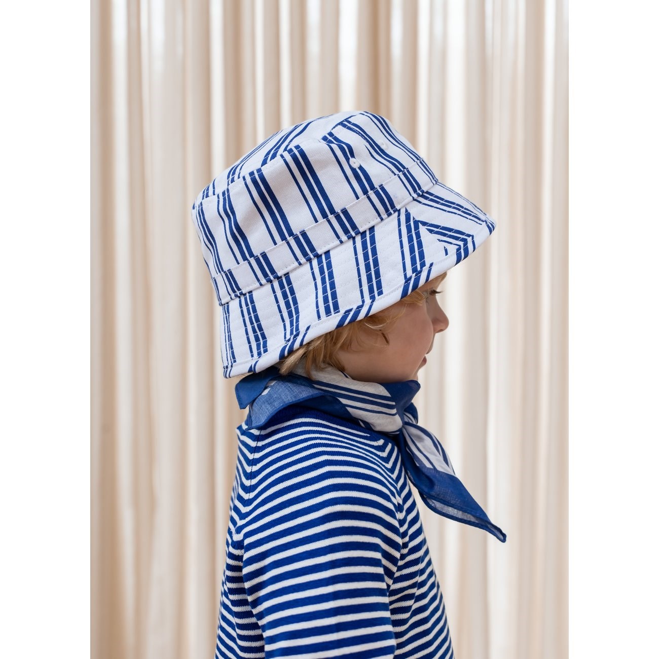 Fliink Cloud Dancer Mazerine Blue Stripe Kota Bucket Hat 3