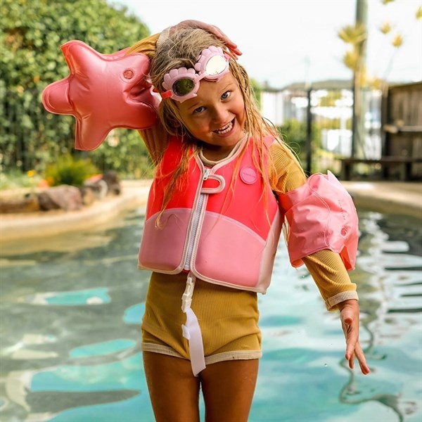 SunnyLife Swim Vest Melody the Mermaid Neon Strawberry 2