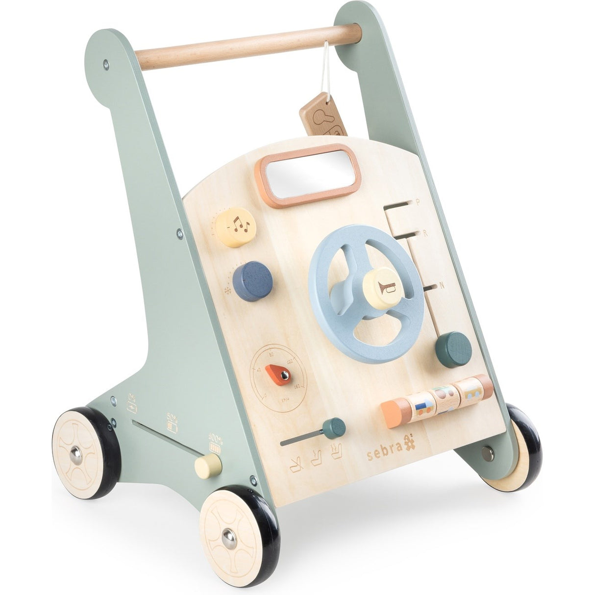 Sebra Wooden Activity Walker Car