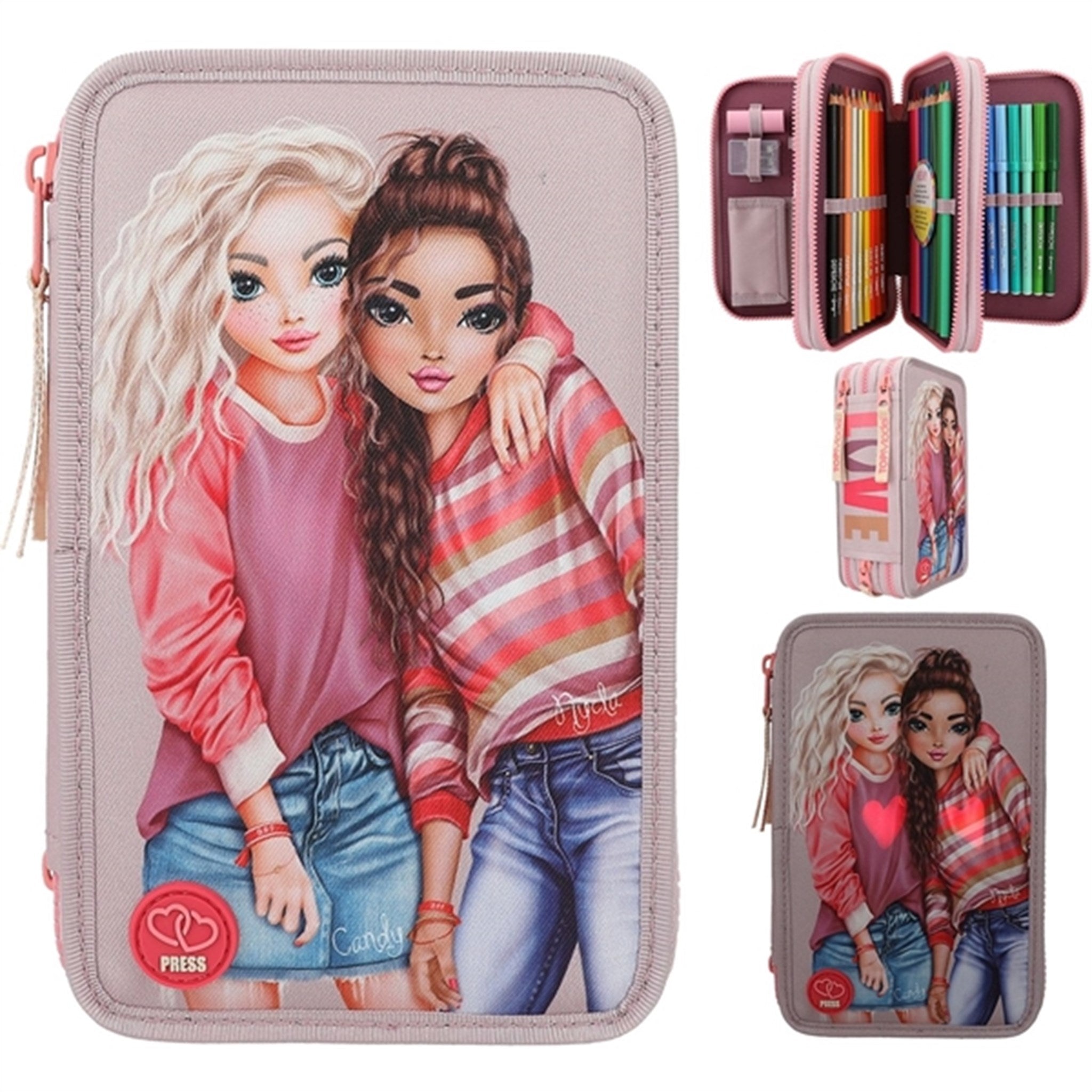 TOPModel Trippel Pencil Case with LED Best Friends