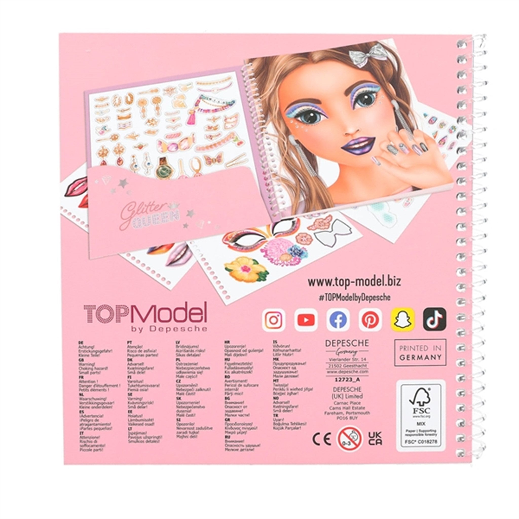 TOPModel Dress Me Up Face Sticker Book Glitter Queen 3