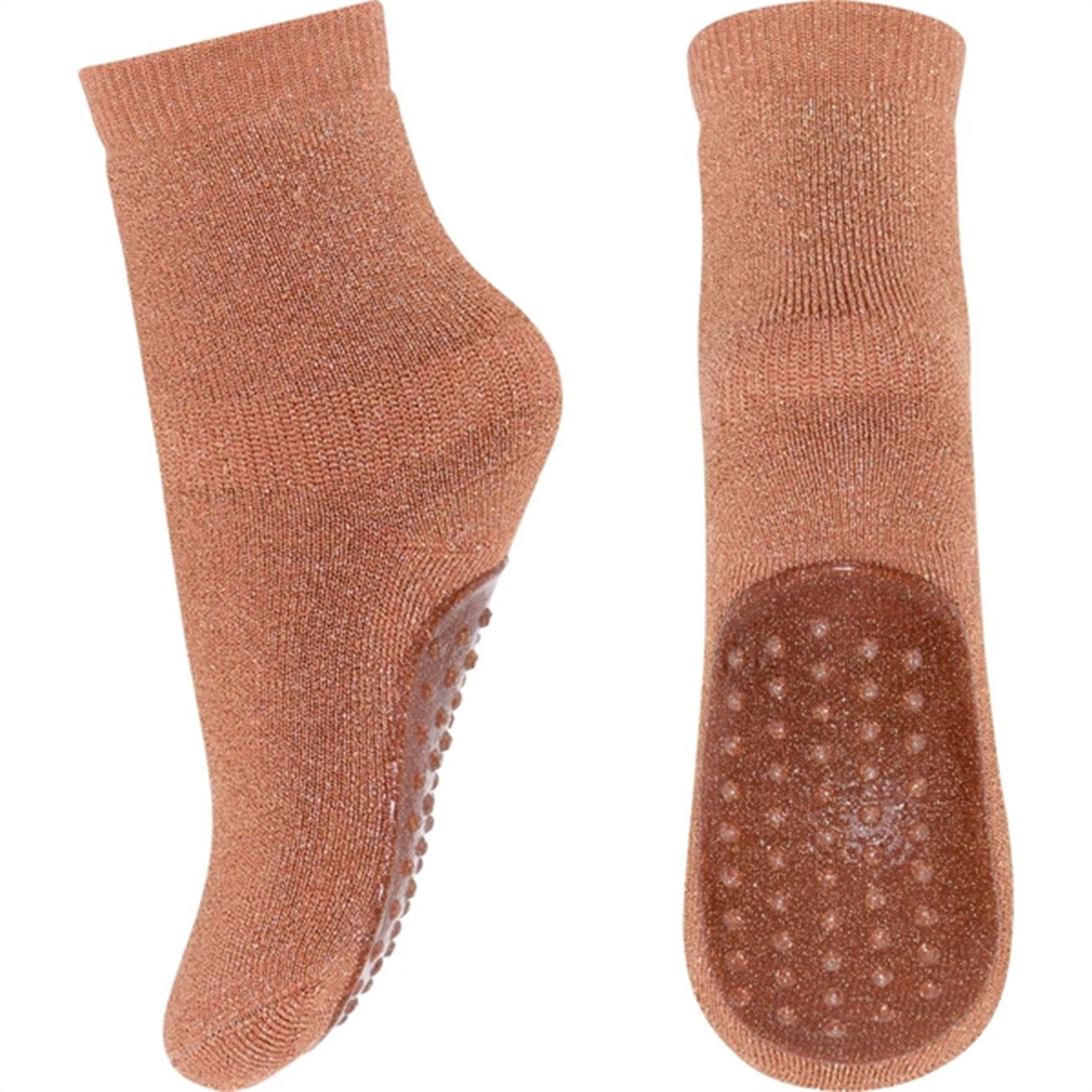 MP 79208 Celina Socks With Anti-Slip 2315 Metallic Glitter Copper Brown 2