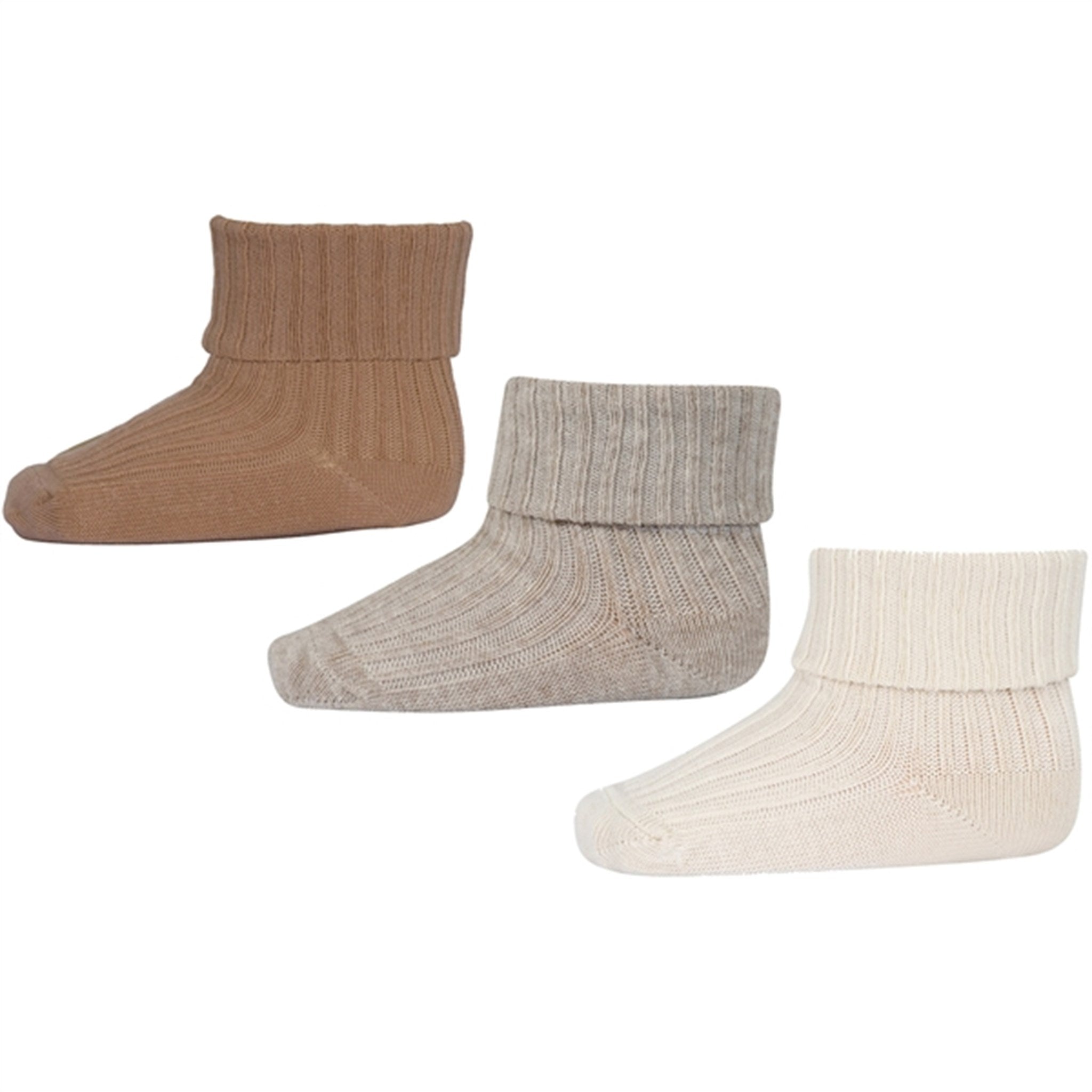 5-pack Non-slip Socks - Beige melange/brown - Kids