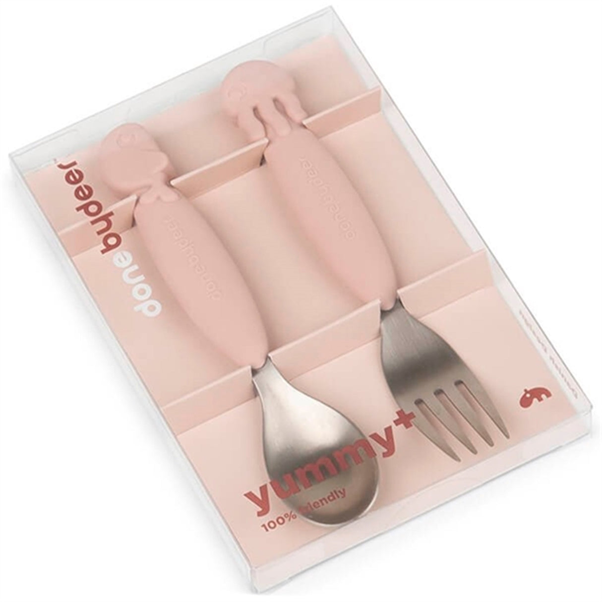 Done by Deer YummyPlus Spoon and Fork Sea Friends Light Pink