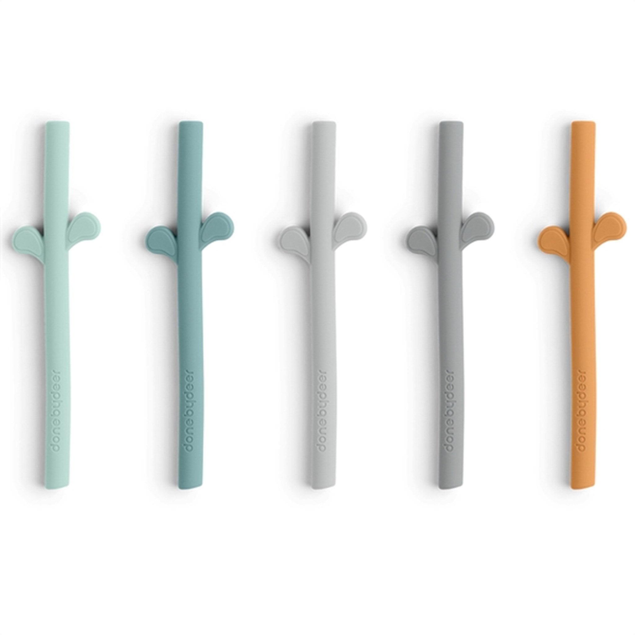 Done by Deer Peekaboo Silicone Straw 5-pack Blue Mix