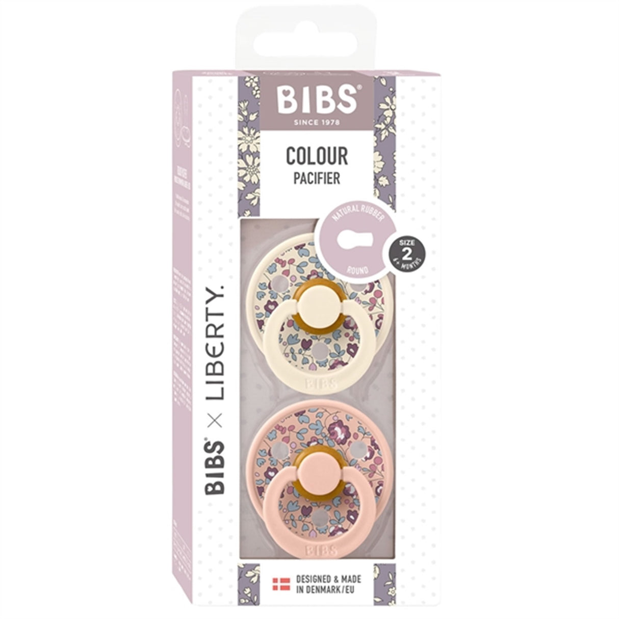 Bibs x Liberty Latex Pacifier 2-pack Eloise Blush Mix