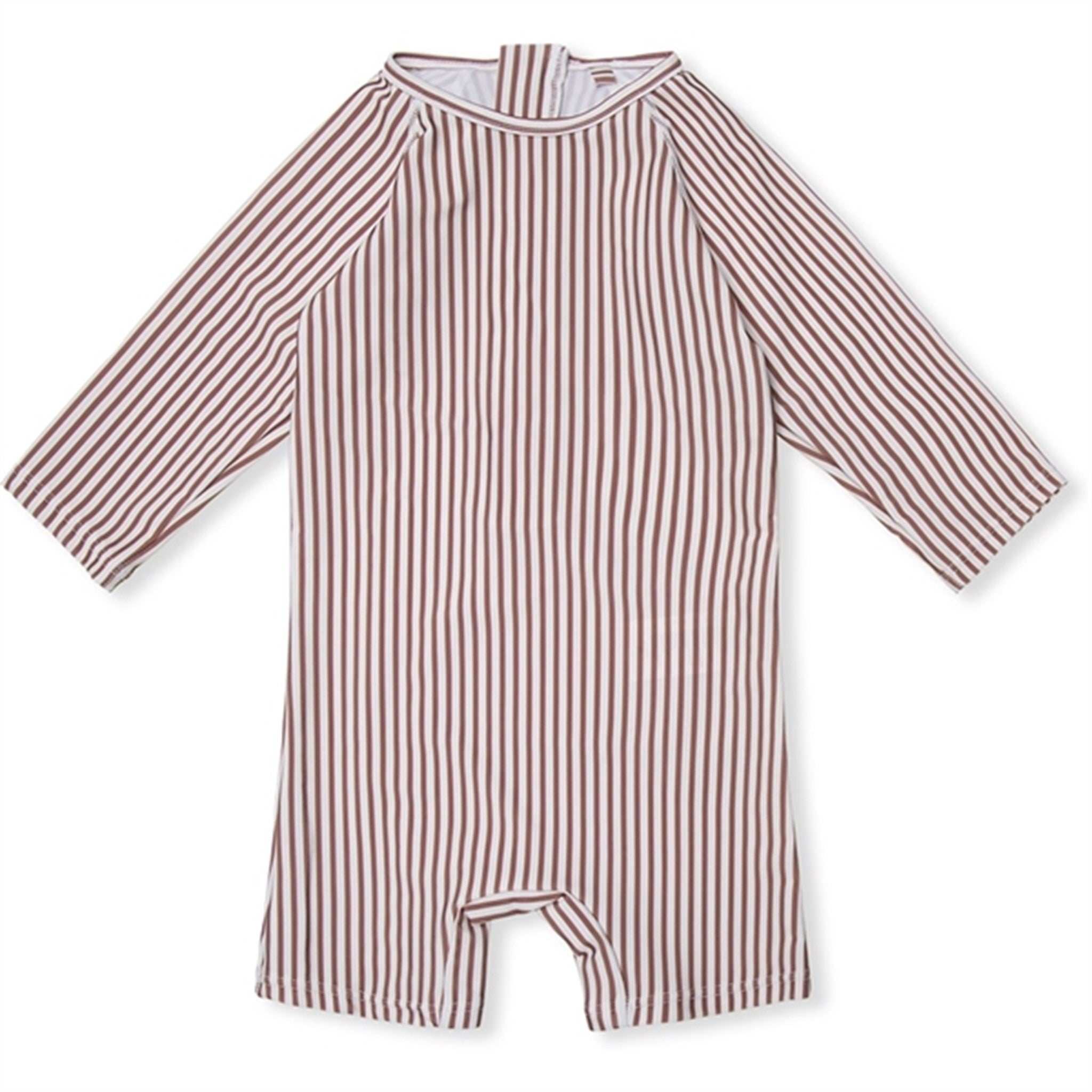 MINI A TURE Goldie Printed UV50 Swim Suit Acorn Brown Stripes