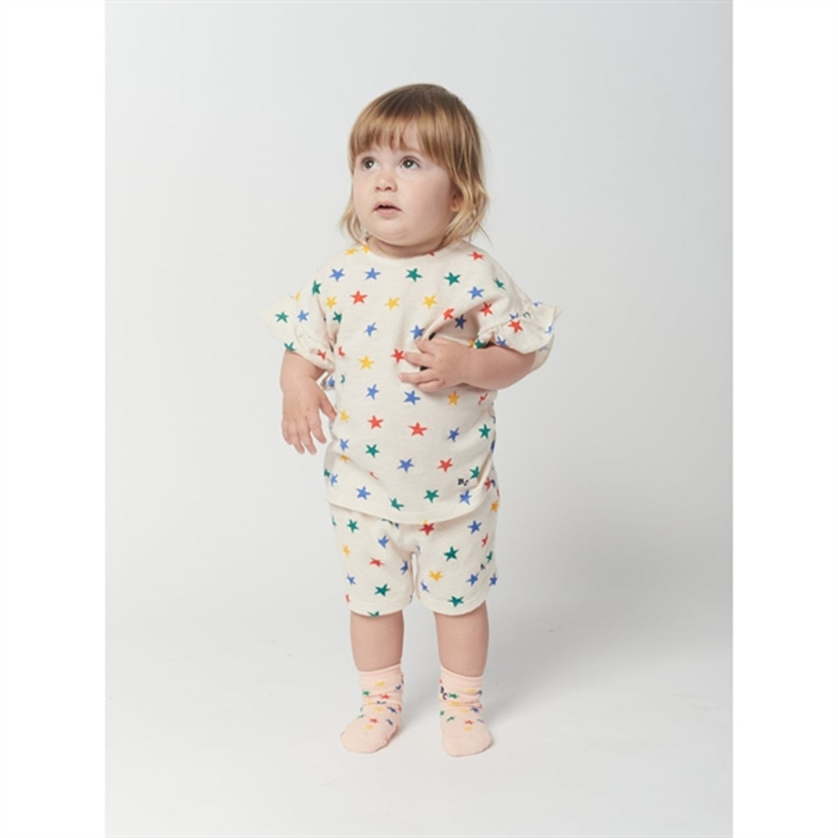 Bobo Choses White Multicolor Stars Terry Shorts
