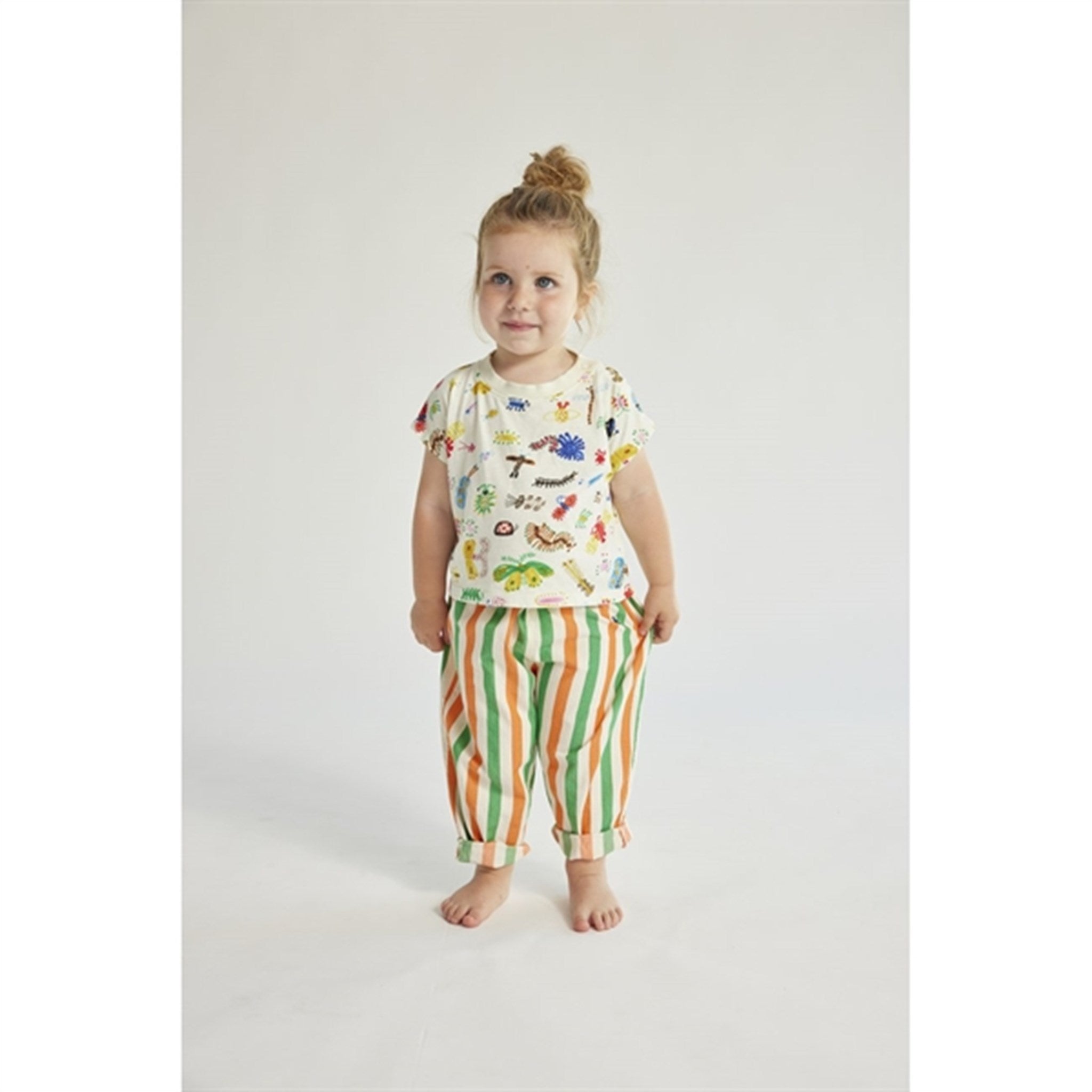 Bobo Choses Baby Vertical Stripes Woven Pants Baggy Offwhite 2
