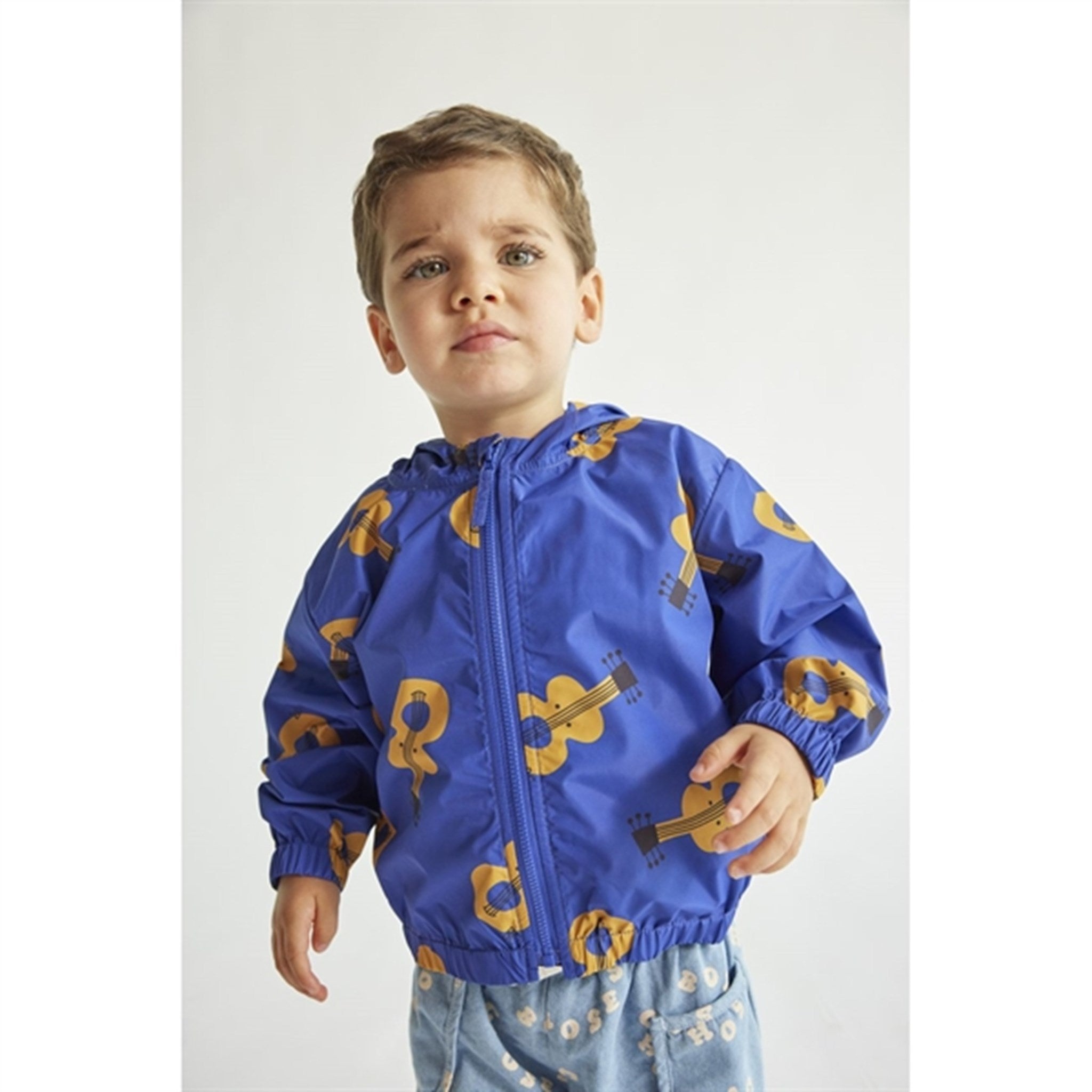 Bobo Choses Baby Acoustic Guitar All Over Jacket Wind Stopper Blue 2