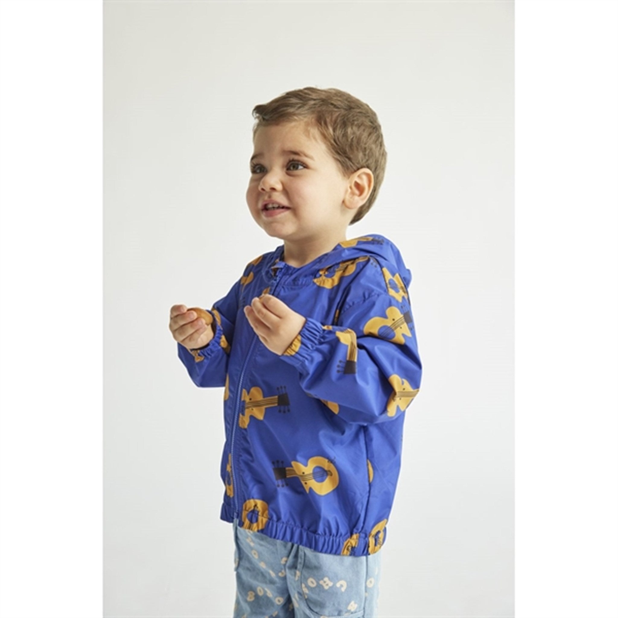 Bobo Choses Baby Acoustic Guitar All Over Jacket Wind Stopper Blue 3