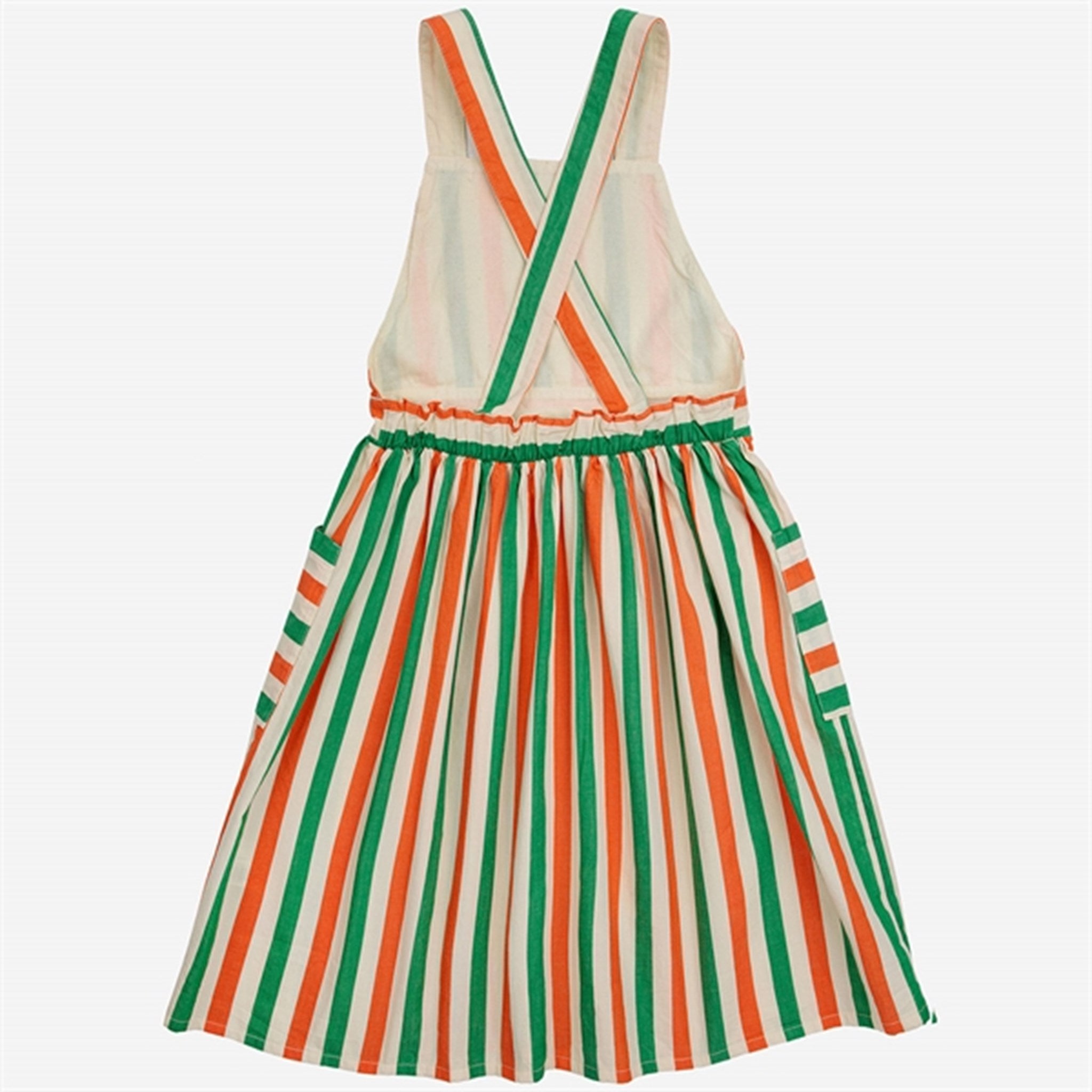 Bobo Choses Vertical Stripes Woven Dress Knee Lenght Offwhite 8