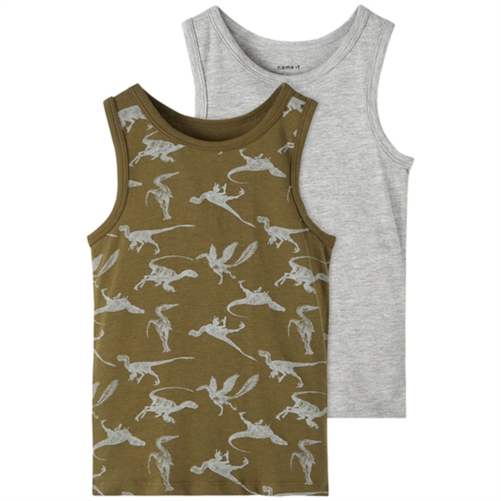Name it Olive Night Dino 2-Pack Tank Top Noos