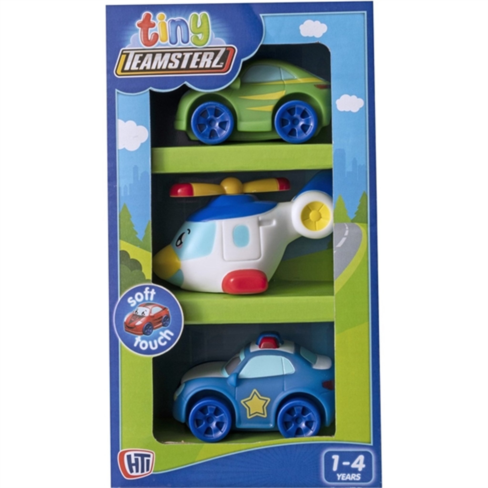 Tiny Teamsterz 3 PK -  Car, Helicopter & Police Car