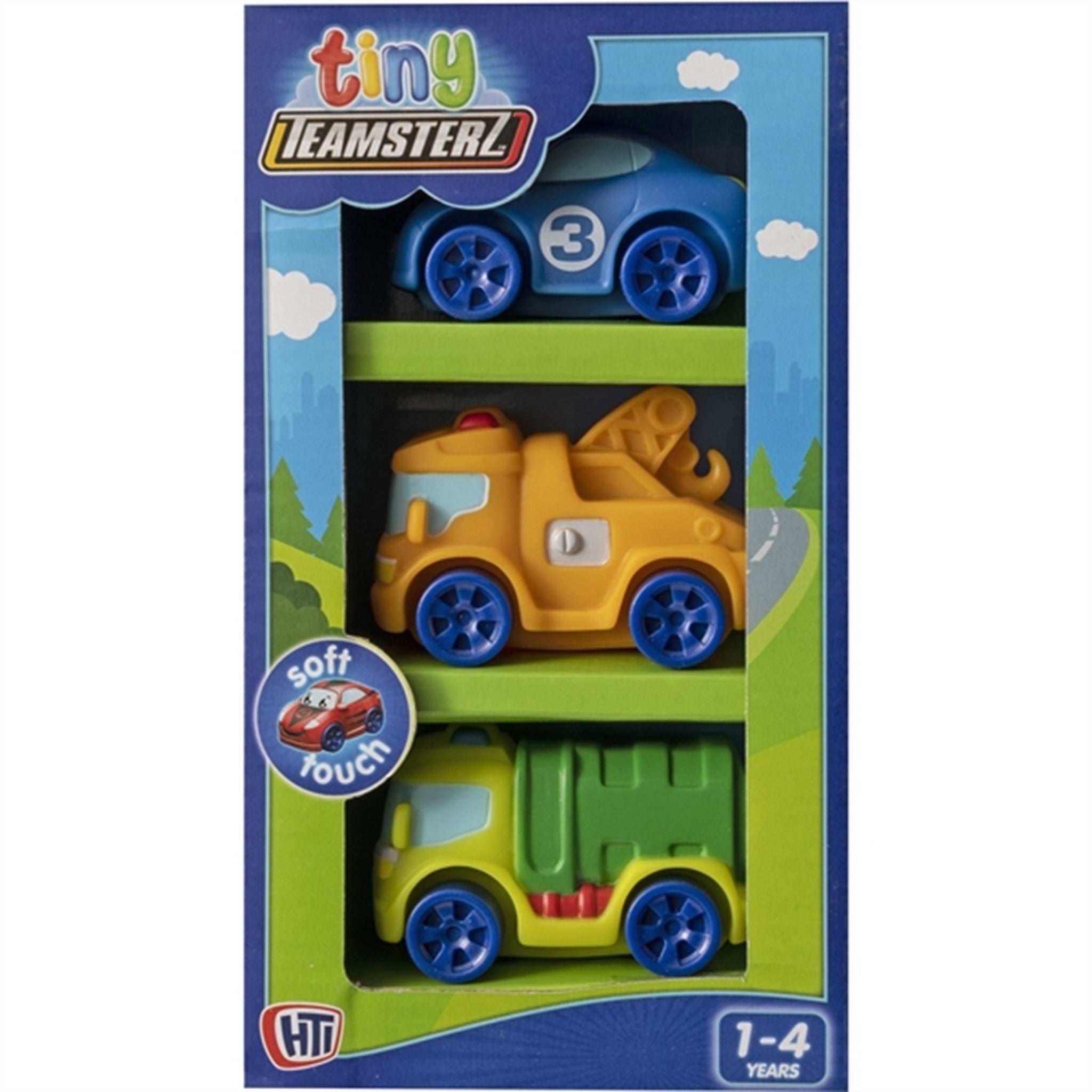 Tiny Teamsterz 3 PK - Car, Tow Truck & Garbage Truck