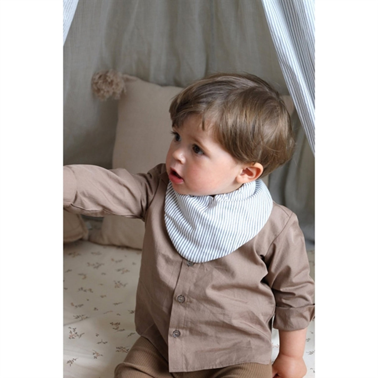 Cam Cam Copenhagen Bandana Bib 2-pack Classic Stripes Blue