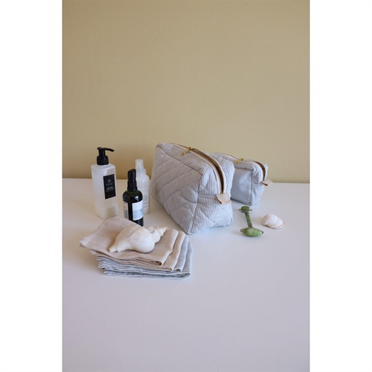 Cam Cam Copenhagen Toilettaske Classic Stripes Blue, Praline