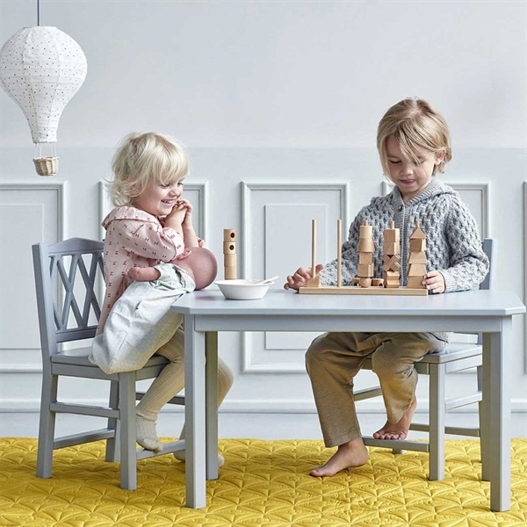 Cam Cam Copenhagen Harlequin Kids Table Clasic Grey 2