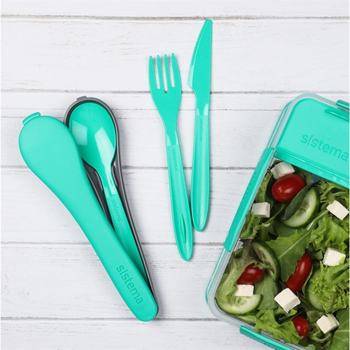 Sistema To Go Cutlery Set Minty teal
