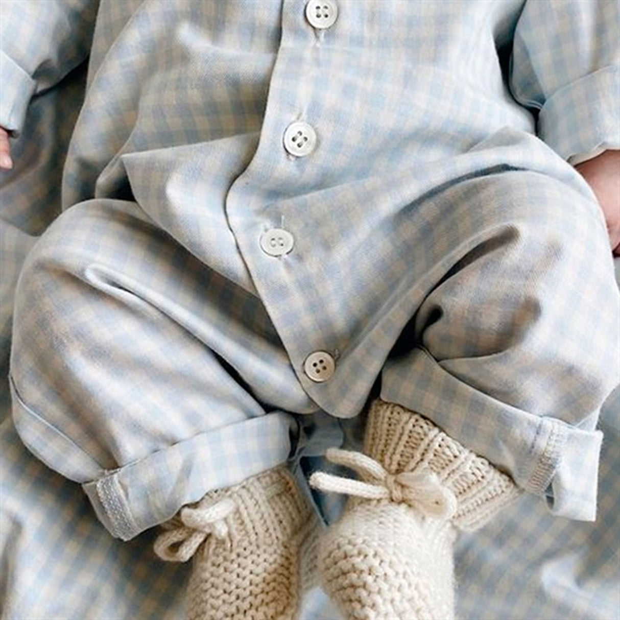lalaby Blue Gingham Classic PJ Suit