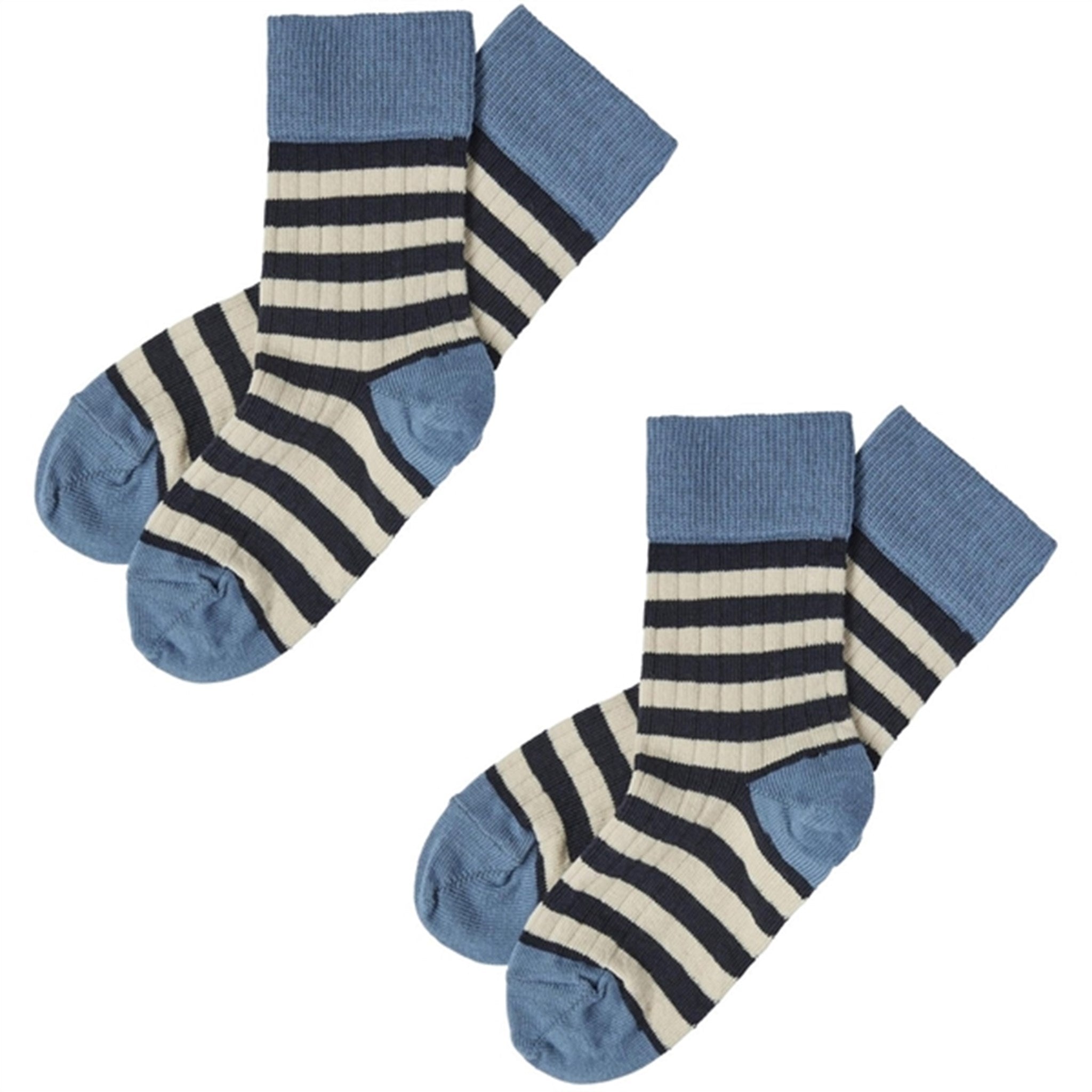 FUB Azure/Dark Navy 2-pack Classic Striped Socks