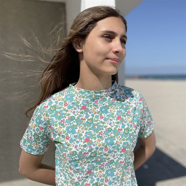 Petit Crabe Betsy D Luna Boatneck Swim Shirt Liberty© fabric