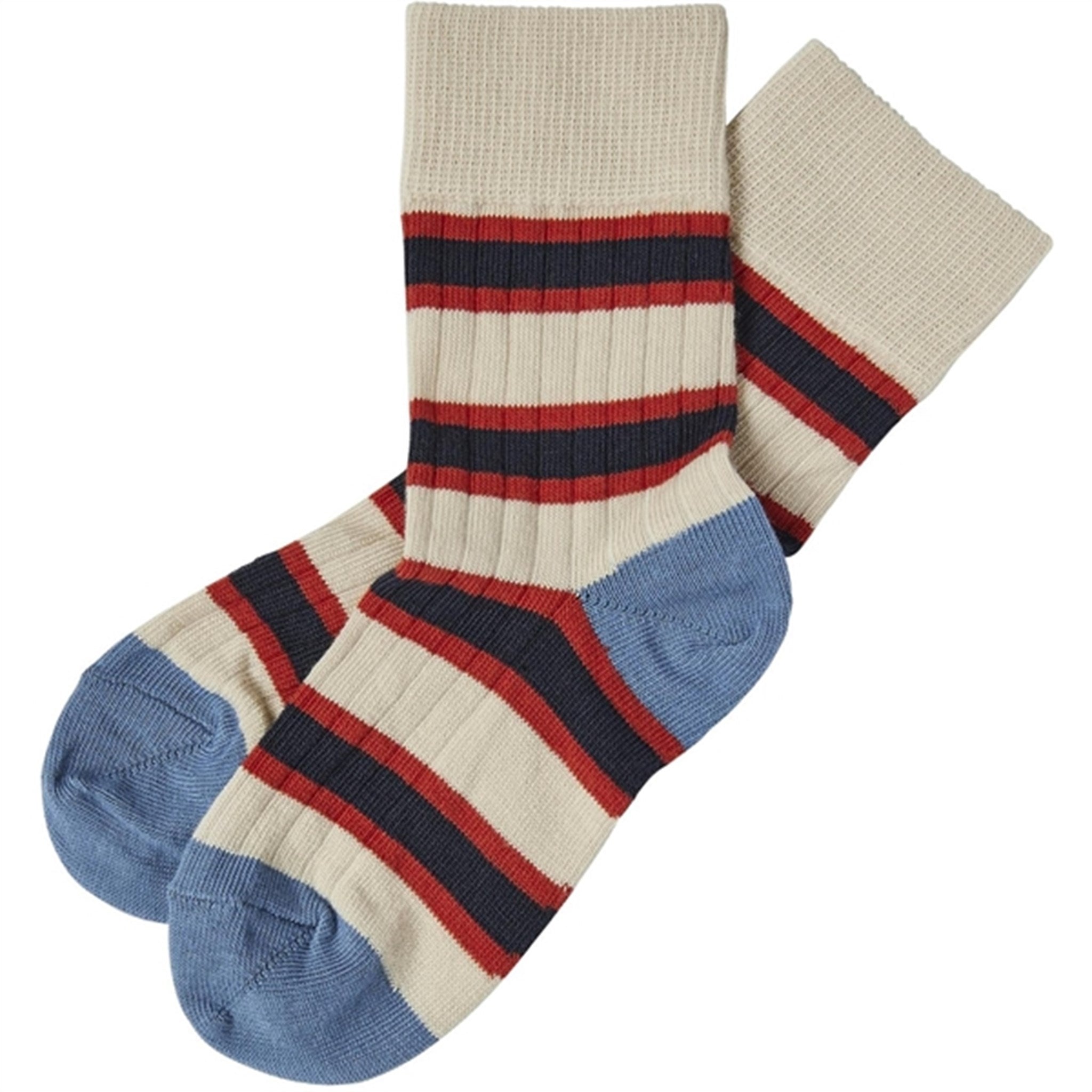FUB Azure/Crimson Red 2-pack Two Tone Striped Socks 2