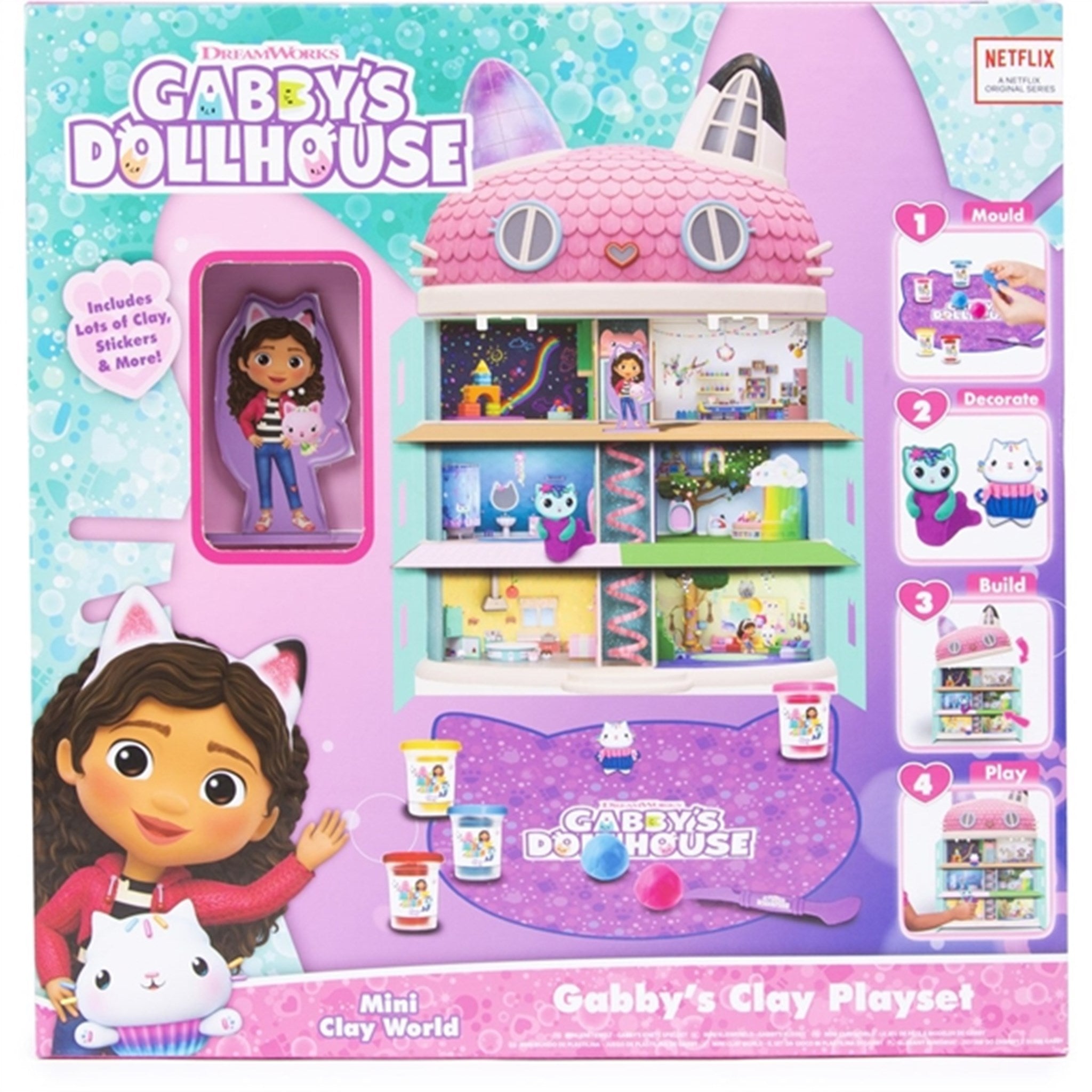 Gabby's Dollhouse DIY Clay Cats & Dollhouse Set